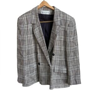Evan-Picone Vintage Plaid Double-Breasted Blazer – Women’s 10 – Union Made USA